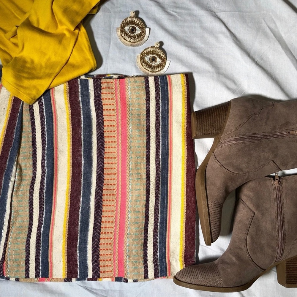 Metallic Stripe Mini Skirt